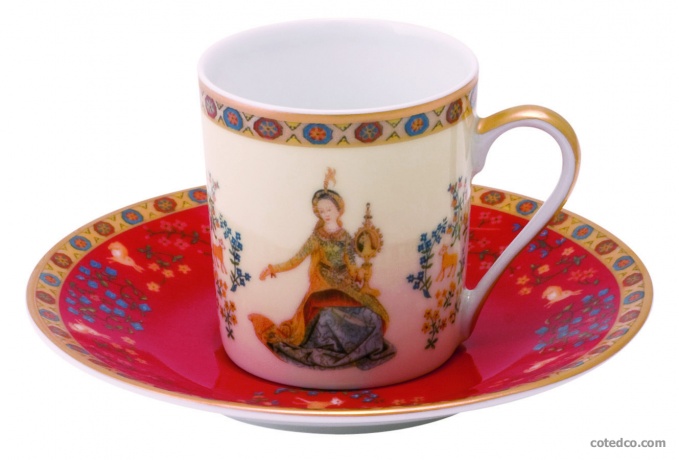 QUARTET - Paire Tasse café & soucoupe - J.L Coquet & Jaune de Chrome QUARTET - Paire Tasse café & soucoupe - J.L Coquet & Jaune de Chrome